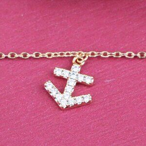 "Rose Gold Chain Bracelet with Anchor & Travel Charms for Women, XPBL0854